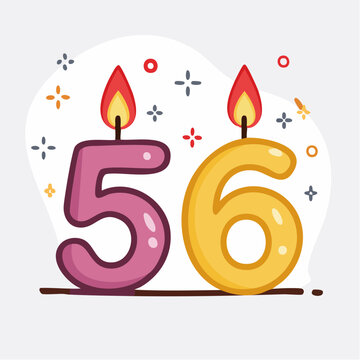 Birthday Candles Number 56