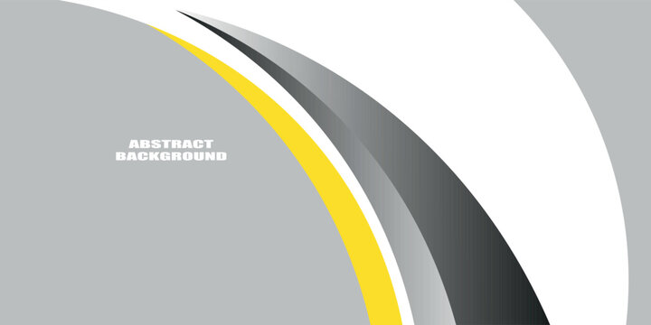 Abstract black and yellow curve or wave shapes on white background. Black yellow silver gradient white box rectangle abstract background vector presentation design. Eps10