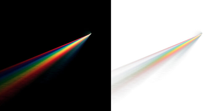 Rainbow holographic flare with prismatic light rays PNG