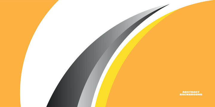 Abstract black and yellow curve or wave shapes on white background. Black yellow silver gradient white box rectangle abstract background vector presentation design. Eps10