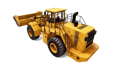 Obraz premium Heavy Wheel Loader Construction Equipment Isolated on White Background