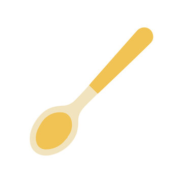 Spoon with yellow liquid contents.
