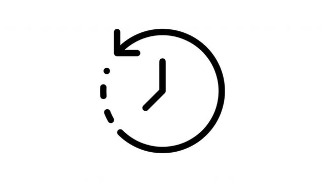 Animated 24 hours clock icon showing rotating time motion for continuous service