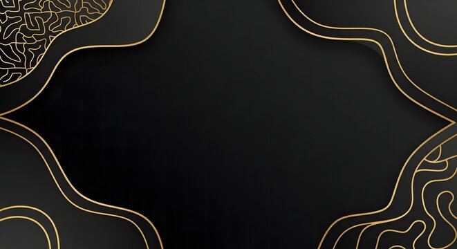 Abstract dark background with wavy white lines and patterns isolated on transparent background