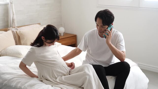 陣痛が始まった妊婦