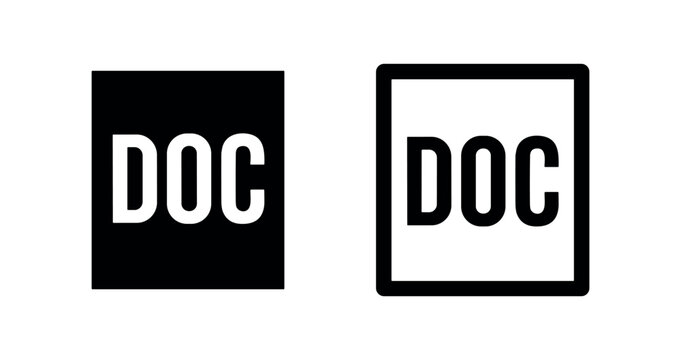 Black and White Icons of DOC File