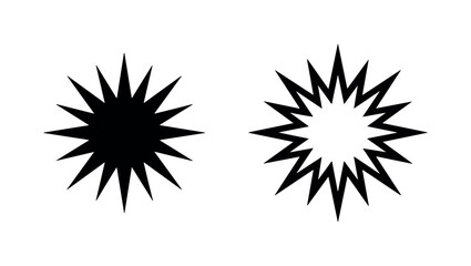 Explosion icon, starburst symbol, comic boom effect vector illustration in solid and outline styles. © liubomir118809