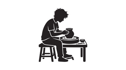 Fototapeta premium Person working on pottery wheel.