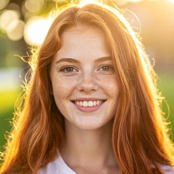 Lachendes M&auml;dchen mit Sommersprossen