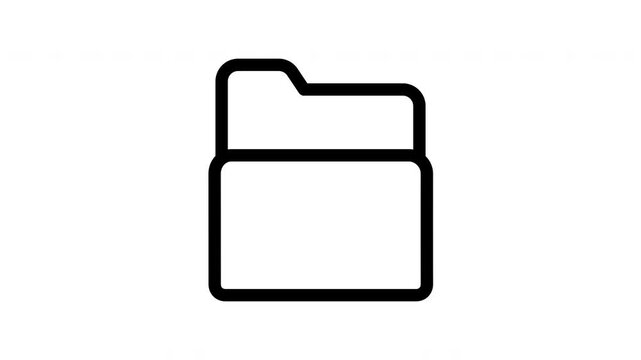 Animated archive folder icon showing opening motion for file management interface