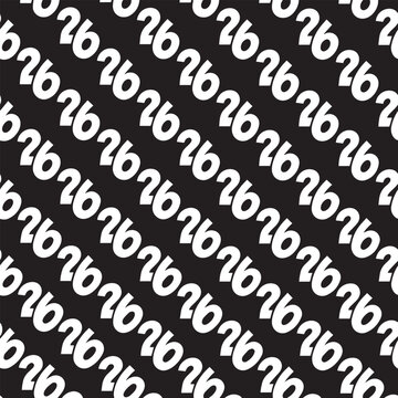 Black and white seamless vector pattern with alphabet letters binary code numbers typography and computer data background design