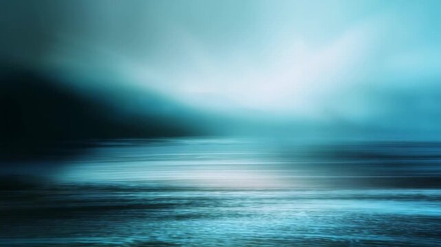 Soothing abstract ocean scene with smooth gradients and misty ambiance, perfect for backgrounds or design inspiration. The tranquil blue hues and blurred lines suggest peacefulness and serenity