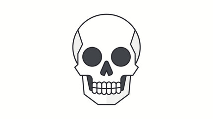 Obraz premium Human Skull Illustration Isolated on White Background Halloween Symbol