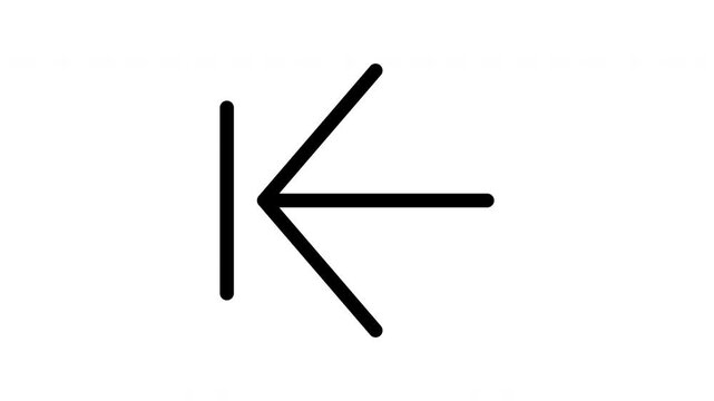 Animated back end arrow icon showing left sliding motion for app and website navigation