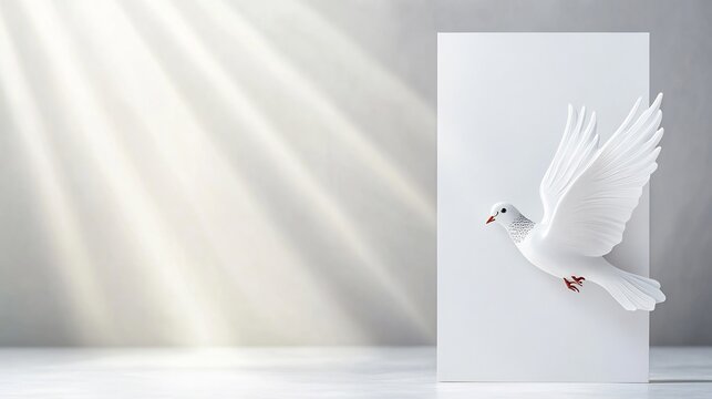 Sympathy Card with a dove on the right side and a writing space area on the left side for a condolence message