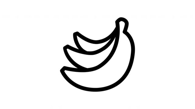Animated banana icon showing rising motion for fruit, food and healthy lifestyle content