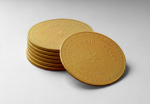Golden Bitcoin Mockup