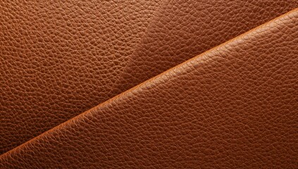 Fototapeta premium Close-up view of textured brown leather, highlighting its rich patterns and sheen