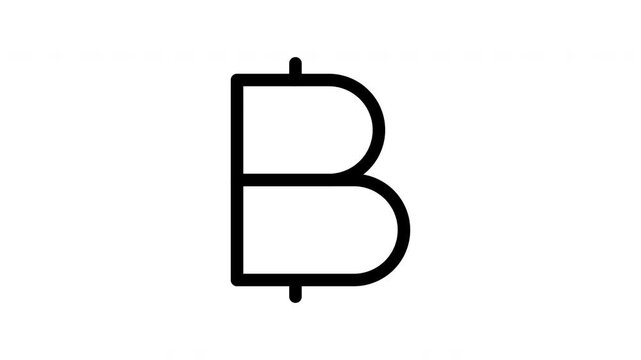 Animated thai baht currency icon showing draw in motion for money and finance content