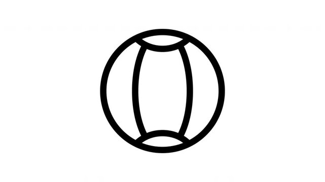 Animated beach ball icon showing bouncing motion for summer and holiday content