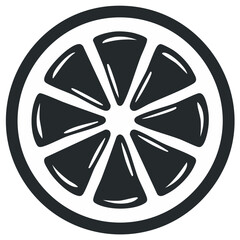 Obraz premium Black and white citrus fruit slice in a circle vector