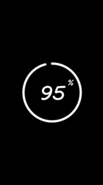 Circular Loading Progress Bar 0 to 100 Percent Animation