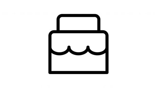 Animated birthday cake icon showing scale motion for celebration and party content