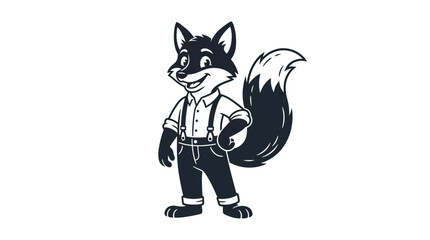 Obraz premium Cartoon Fox Wearing Shirt Pants.