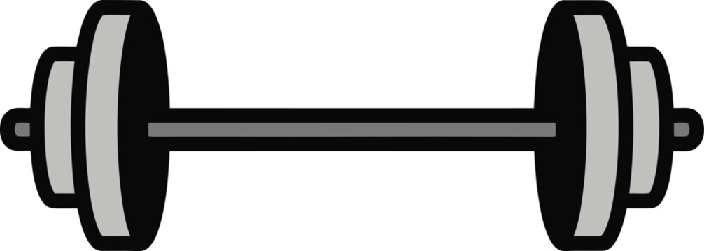 Grey strength training barbell icon with exercise