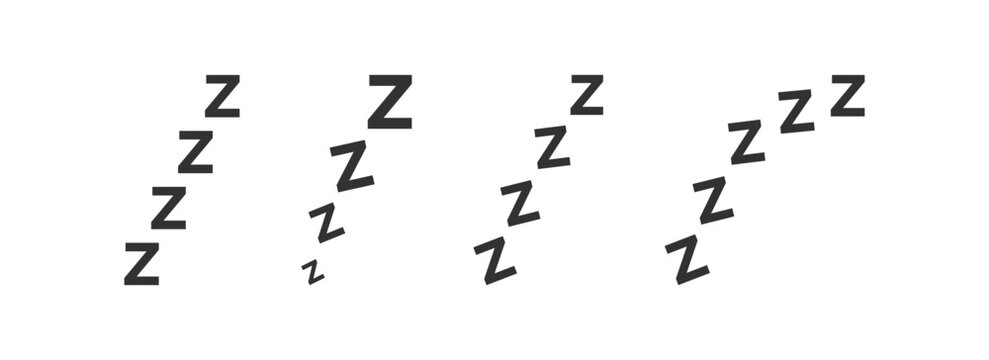 Zzz icon. Night sleep. Cartoon dream. Rest in the bed. Editable stroke.