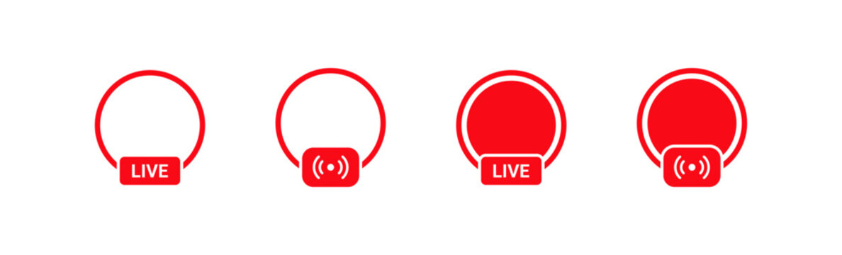 Live story. Interface for video broadcast. Social media profile. Editable stroke.