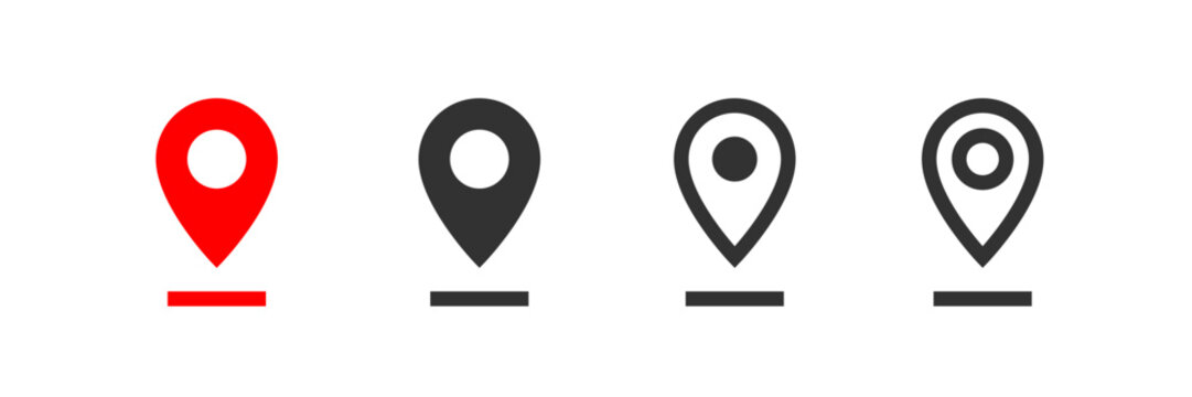 Location icon. Map pin. Geo position. Navigation point. Editable stroke.