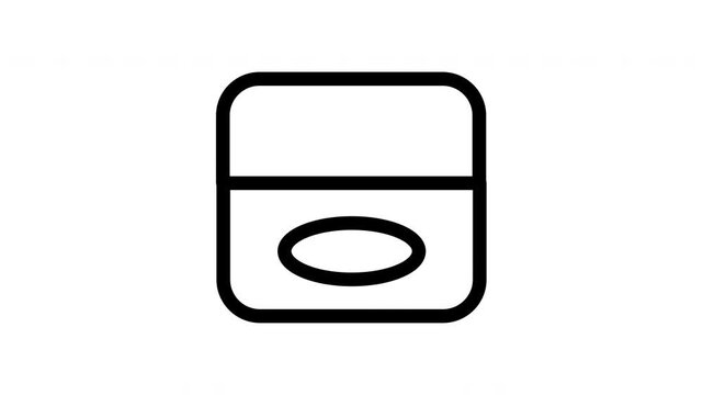 Animated body cream icon showing opening lid motion for beauty and skincare content