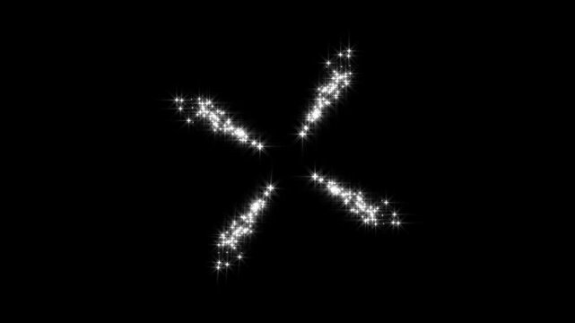 4 K magic glitter sparkle trail, white twinkling stars line fast glittering star lines Magical Glowing  Elements Pack Sparkling Stars and Glitter Transitions for Festive on Black Background (Loop)