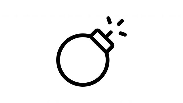 Animated bomb icon showing moving fuse spark motion for danger and action content