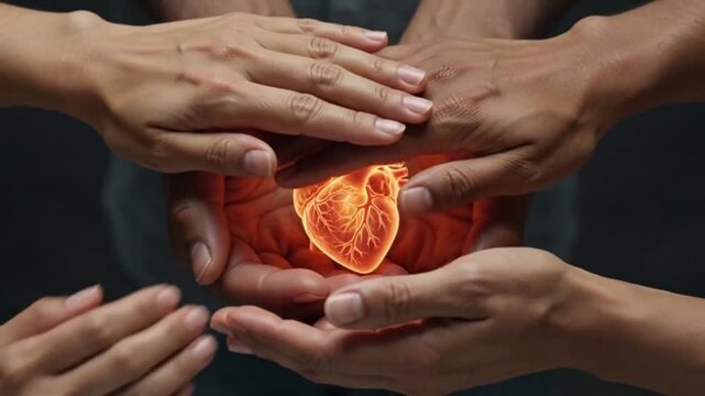 Two diverse people holding a small flickering fire in their cupped hands representing connection and warmth flame unity human together togetherness