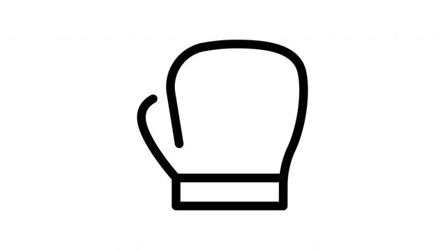Animated boxing glove icon showing punching motion for sport and fitness content