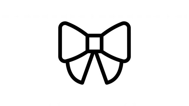 Animated bowtie icon showing jumping motion for formal event and fashion content