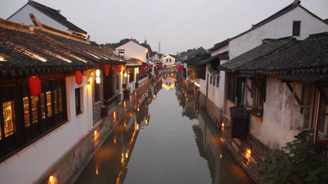 Canal in Luzhi water town, Jiangsu province, China