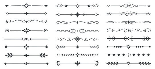 Floral ornaments and line dividers black vector illustration collection © MOHAMMAD