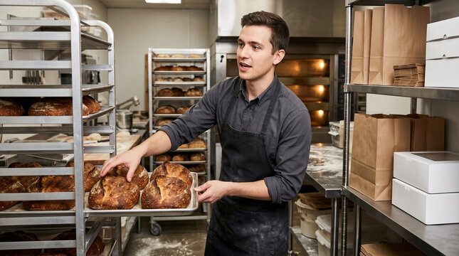 Bakery Founder Managing Production In Independent Kitchen Workspace