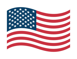 Fototapeta premium United States Flag Illustration Waving Stripes And Stars