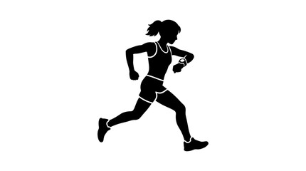 Obraz premium Woman Running in Athletic Clothing Outdoors.