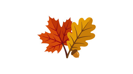 Autumn Leaves and Acorn - Maple and Oak Fall Colors © Brownis