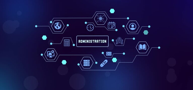 Corporate control and operations layout demonstrating digital administration, data governance, and management.
