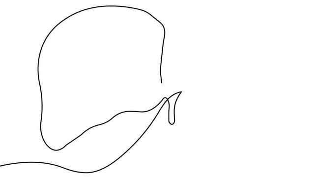 Liver anatomy continuous line art drawing concept in a 4K animation video