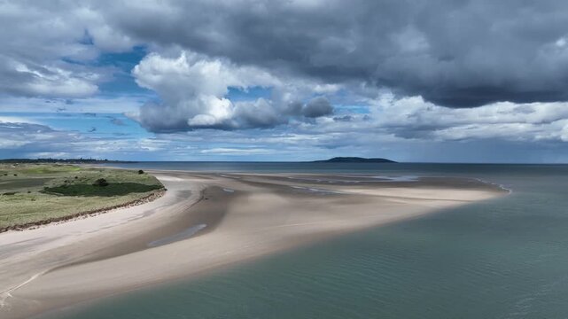 drone shot of malahide estuary and beach, Dublin, Ireland