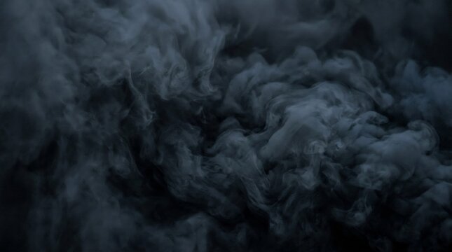 Dark and mysterious smoke swirling against a black background creating an abstract and dramatic visual effect.