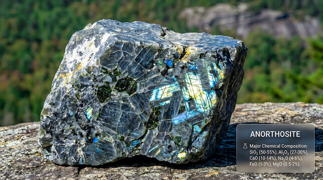 Anorthosite Specimen Adirondack Mountains New York USA Ultra Realistic Geological RAW Photograph