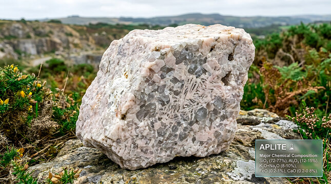 Aplite Specimen St Austell Granite Cornwall England UK Ultra Realistic Geological RAW Photograph